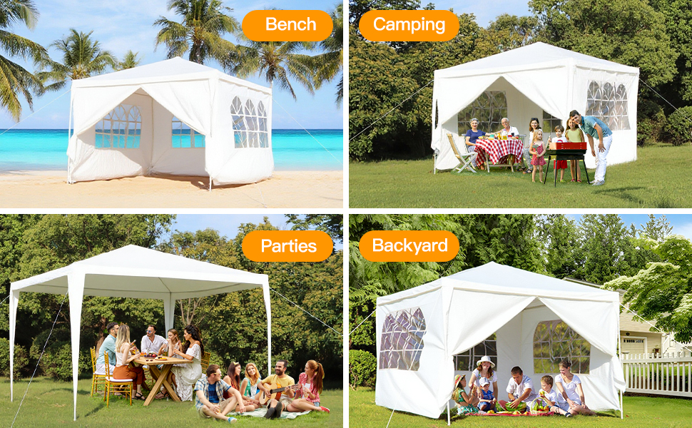 Outdoor Event Gazebo Tent, 3x3M Waterproof Party Marquee With 4 Side — image 3