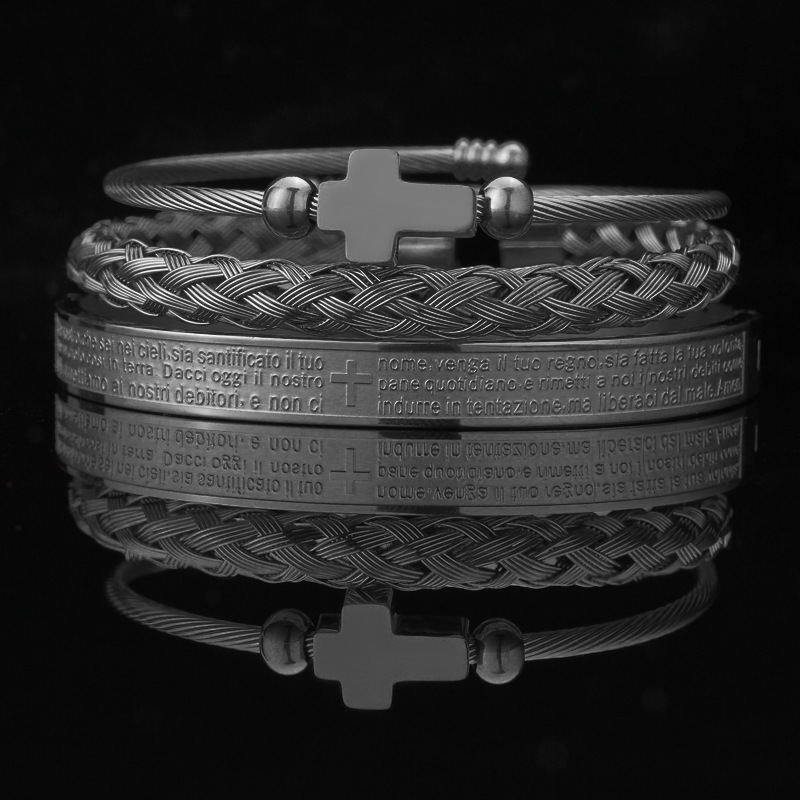 Title 3, Stainless Steel Roman Numeral Bracelet