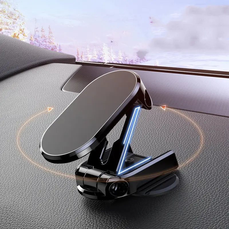 Rotate Metal Magnetic Car Phone Holder Foldable Universal Mobile Phone Stand Air