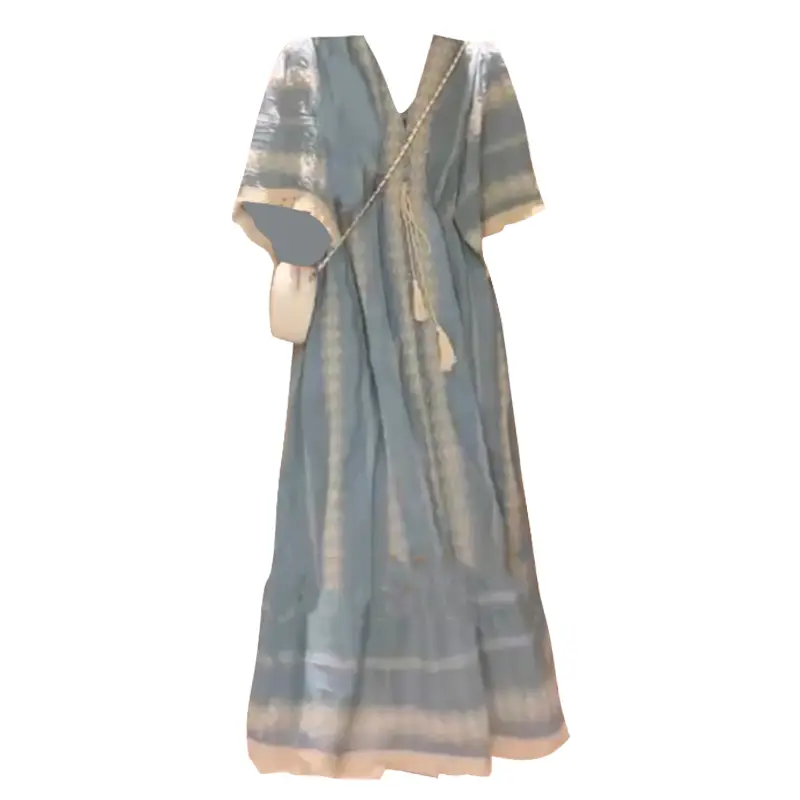 Women's Fashion V-neck Embroidery Niche Dress