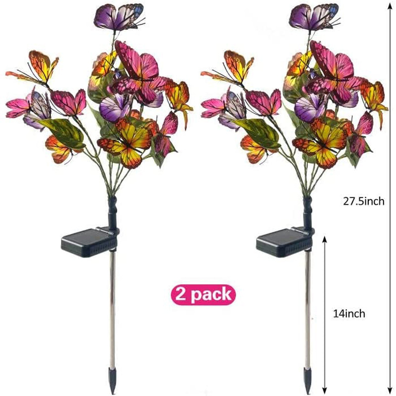 Title 6, LED Four Color Butterfly Tree Solar Lamp for ga...