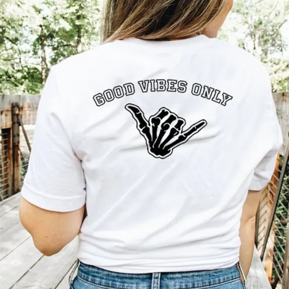 Good Vibes Only Women's Summer White T shirt White - Shop at LoveMi