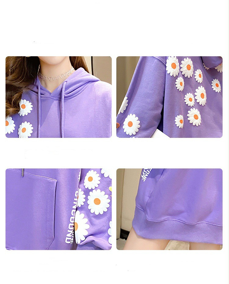 Women's Printed Casual Thin Hooded Sweater