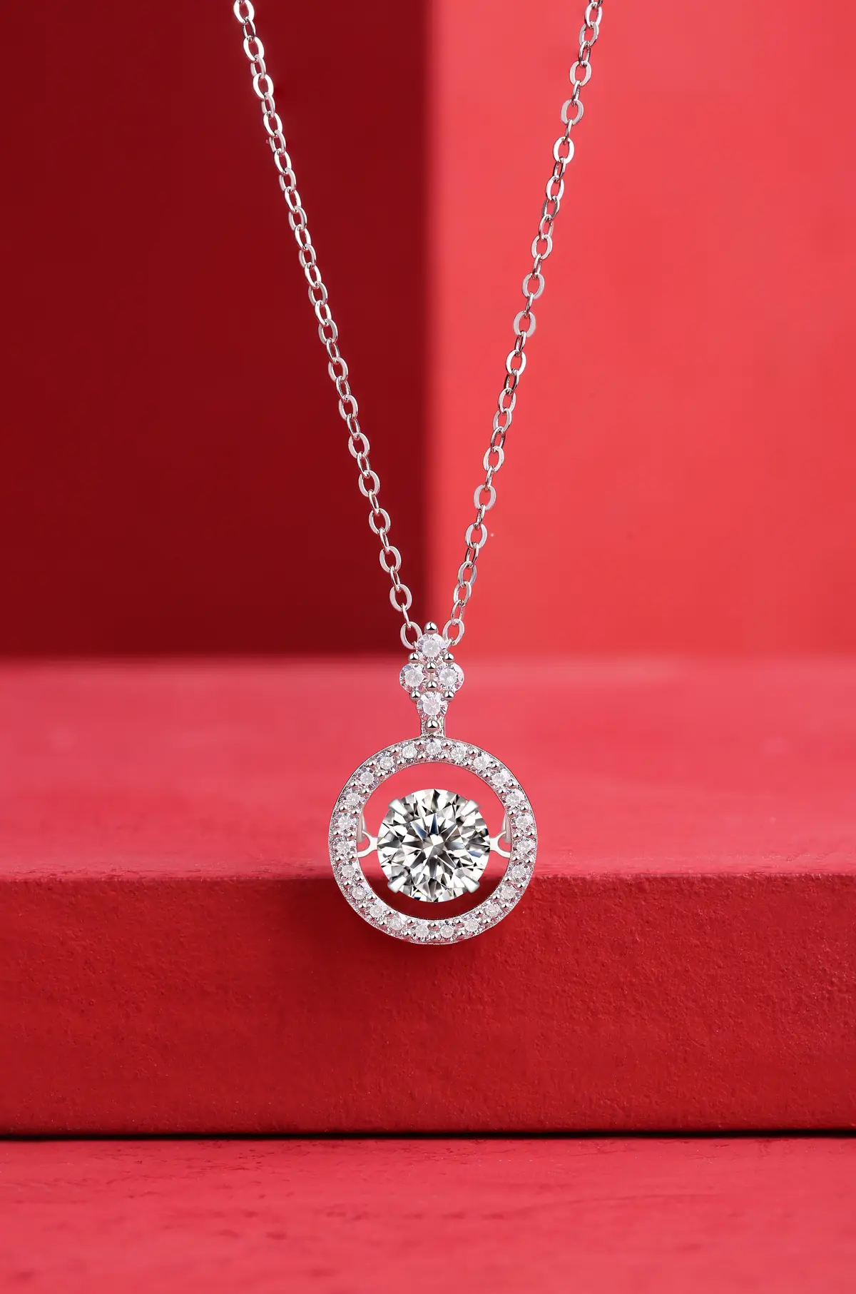 1Touch - A Fashionable And Trendy Jewelry Necklace Pendant Set With 1-carat Moissanite S925 Sterling Silver And Platinum Plating Prohibit Tk Sales