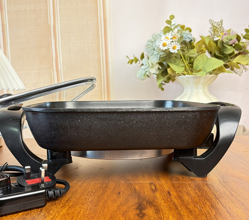6L Electric Frying Pan 1380W Square Multi Cooker WLid Cooking Pot New