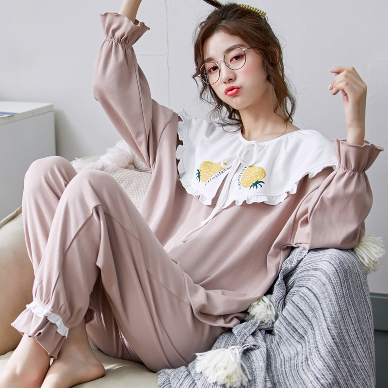 Title 9, Pajamas ladies cotton long-sleeved autumn and w...