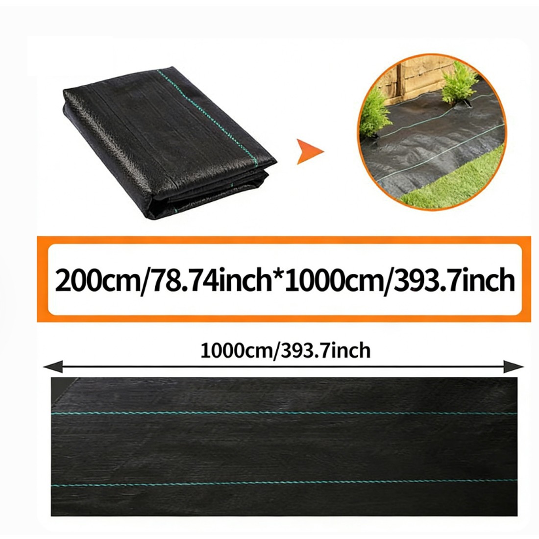 2x25M Heavy Duty Weed Control Membrane Garden Barrier Fabric Landscaping Cover