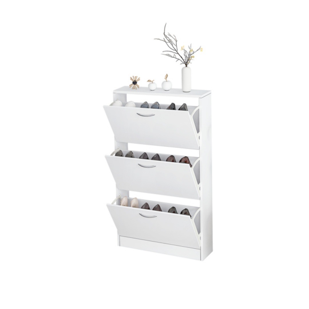 Shoe Cabinet For Entryway, White Narrow Shoe Storage Cabinet Flip Down Shoe... 8