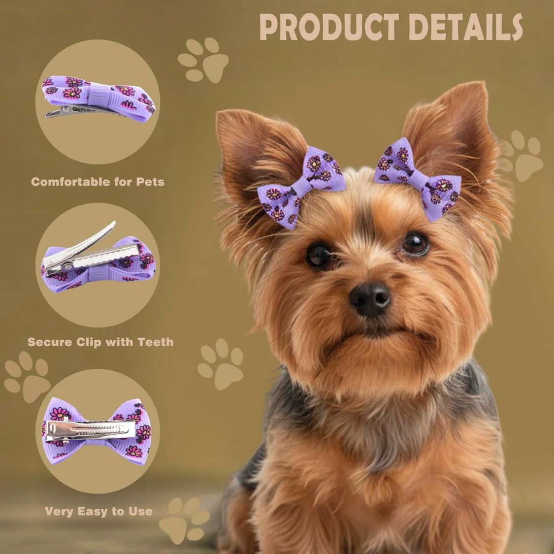 Dog Hair Bows Small Puppy Clips For Pet Grooming Accessories Doggy Gifts 60Pcs — foto 7
