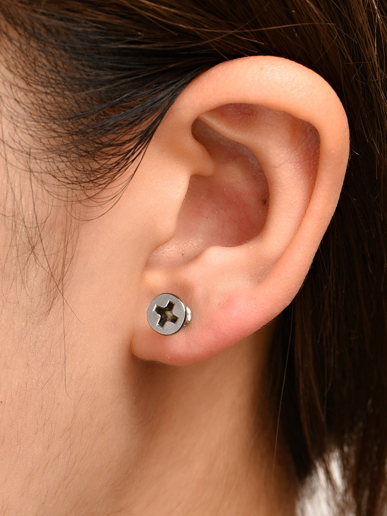 Simple And Fashionable Pure Color Metal Irregular Earrings