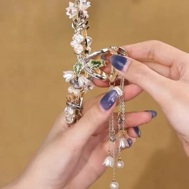 Copper Alloy Pearl Hair Accessories With Colored Tassels Original Version Of Spring - Shop at LoveMi