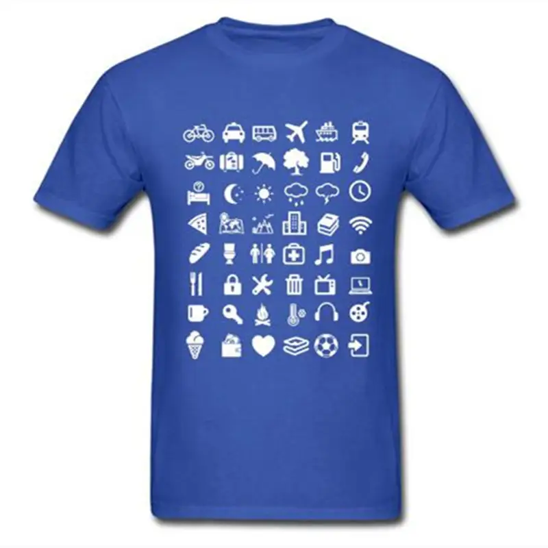 Men's Fashion Simple Print Short-sleeved Tops
