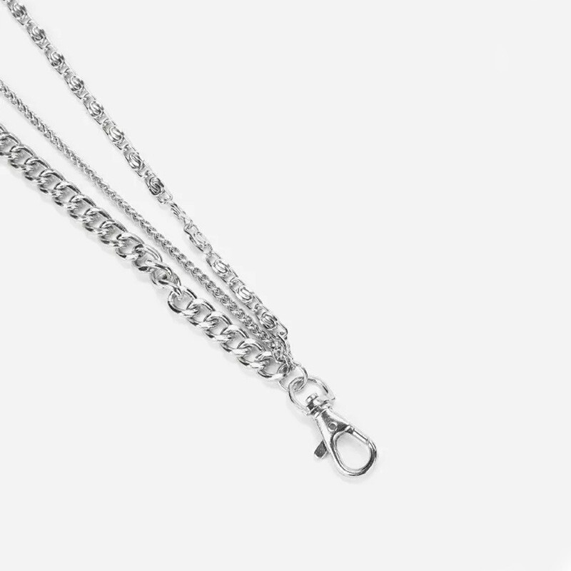 3 Layers Jeans Trousers Key Chain Rock Chains Pants Body Metal Belt Punk Style