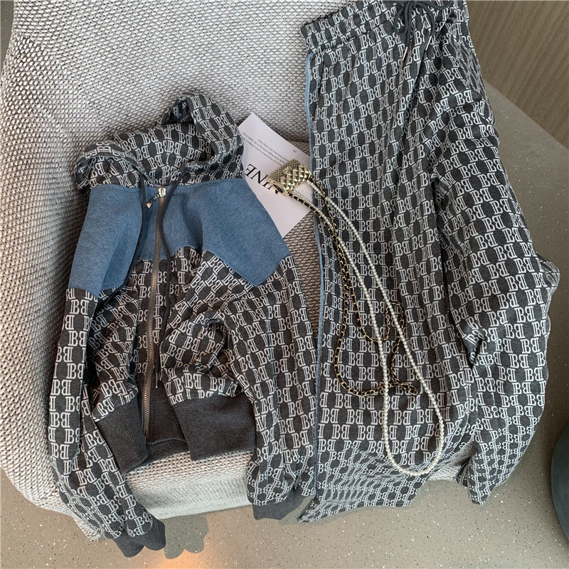 Casual Fashion Temperament Sweater Loose Pants Suit