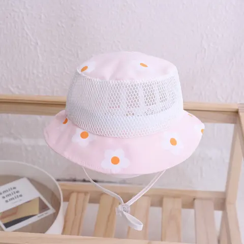 Floral Baby Bucket Hat Kids Accessories Mesh Summer Children