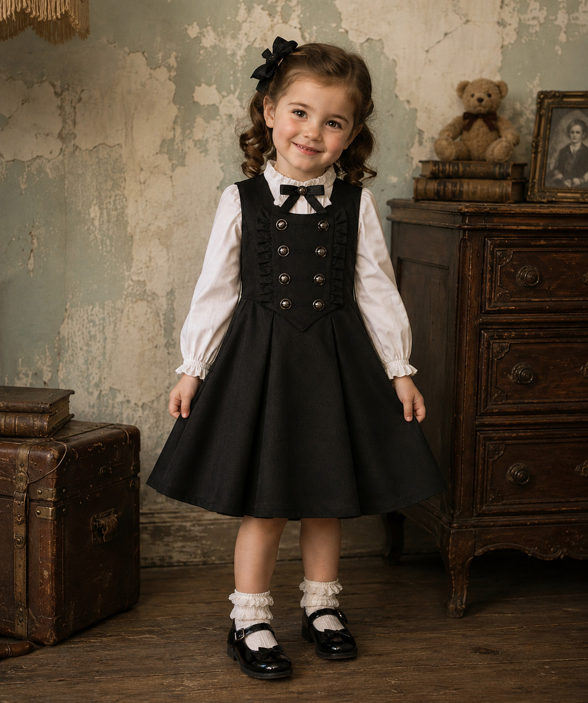 Girls Black Party Dress A Line Sleeveless Kids Wedding Flower Girl 4-5Y — image 9