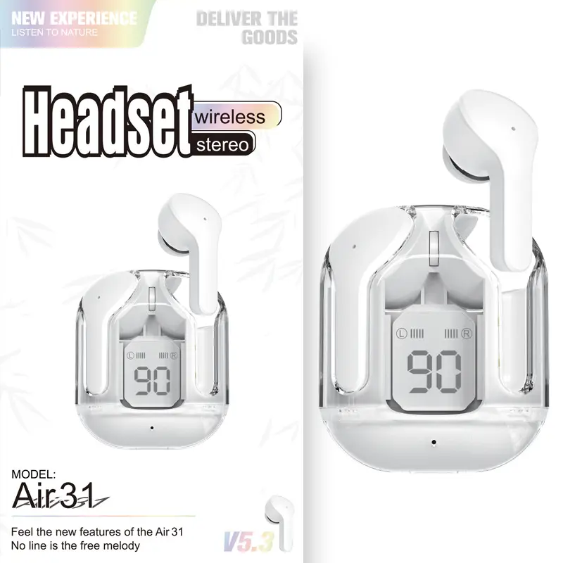 New Mini Transparent Wireless Bluetooth Headset Digital