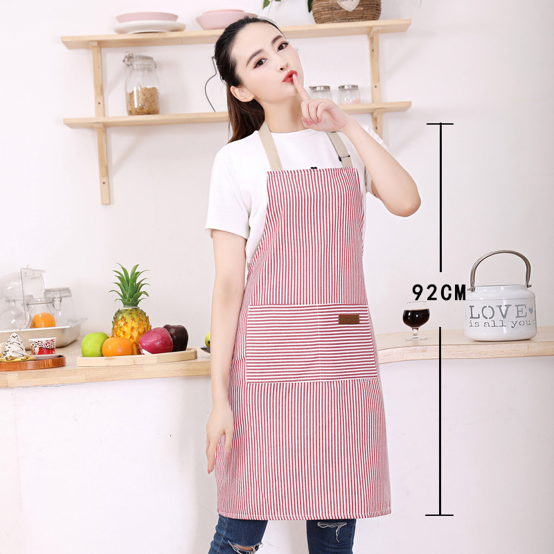 Title 5, Household Cotton Linen Halterneck Striped Apron