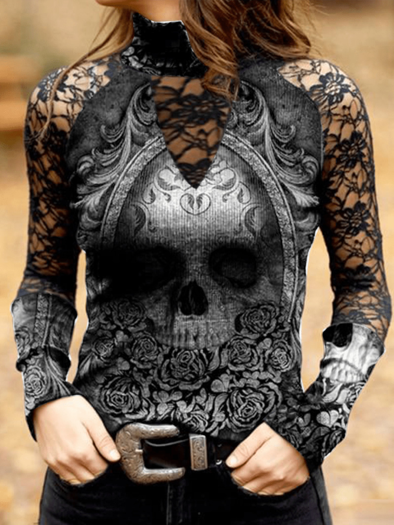 Title 5, European And American New Skull Long Sleeves