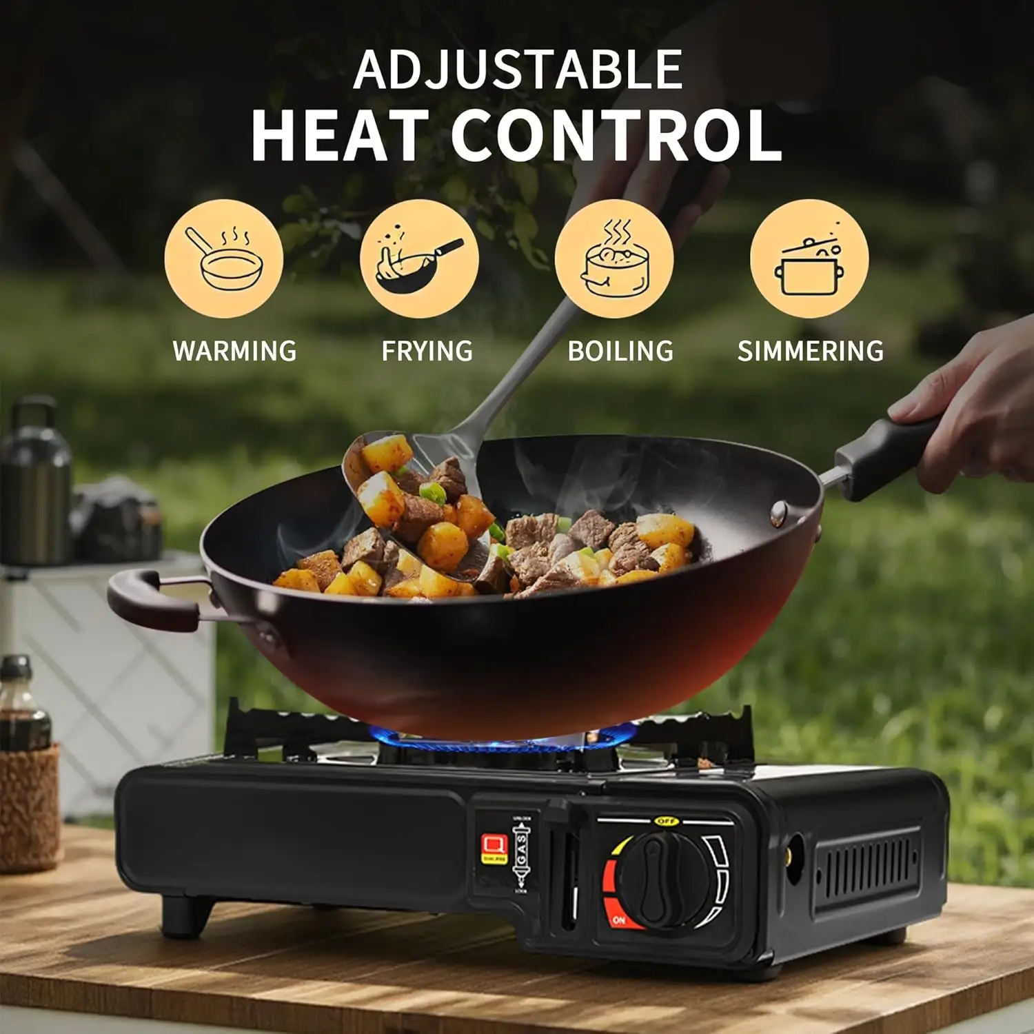 Outdoor Camping Butane Gas Stove Portable Single Burner Hob BBQ Picnic Cooker Excluding Gas Cylinders