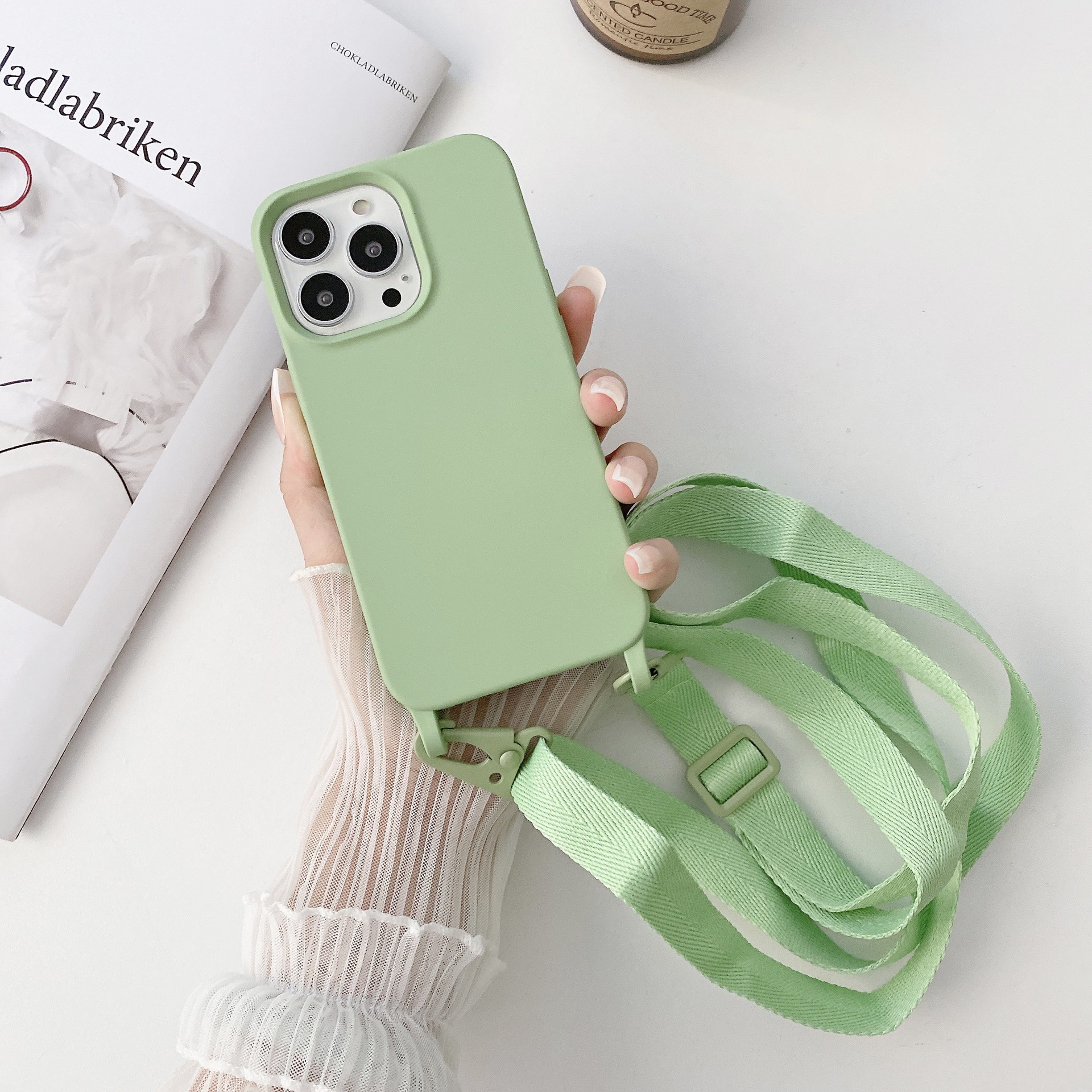 Crossbody Lanyard Liquid Silicone Phone Case - Image 5