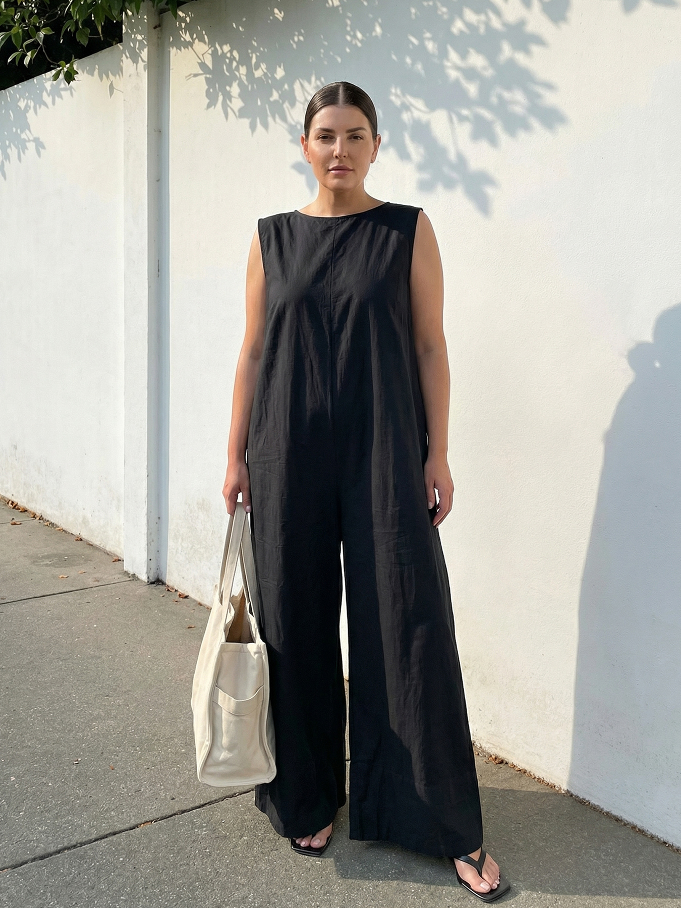 New Women's Solid Color Loose Wide-leg Jumpsuit, Versatile And Casual, Suitable For Shopping And Everyday Wear, Summer Outfits For Women