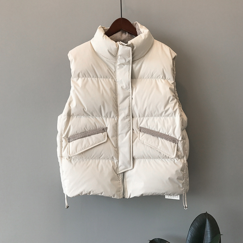The New Thin Striped Collar Tie Cotton Jacket Vest