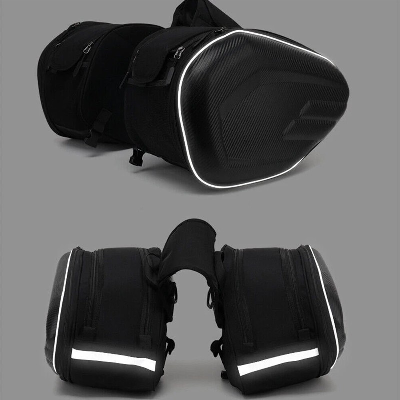 Pair Motorcycle Pannier Side Saddle Bags Luggage Rain Cover 36-58L Waterproof — image 2