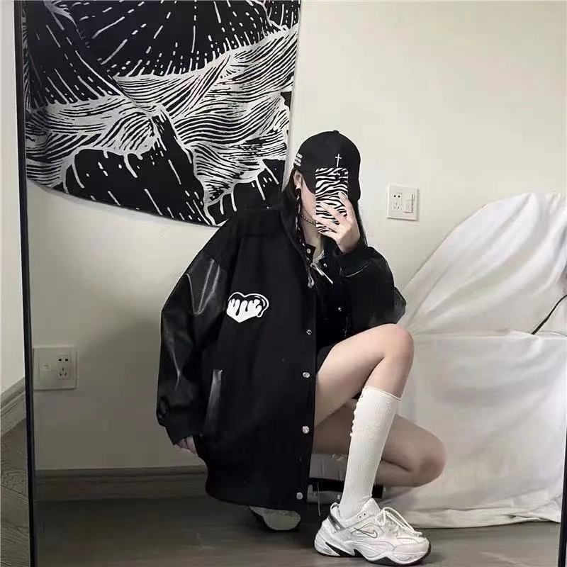 Fashion Women's Retro Jacket Baseball Uniform