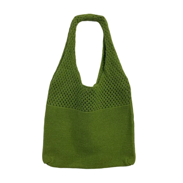 Knitted Retro Shoulder Bag Portable Large capacity Tote Avocado - Shop at LoveMi