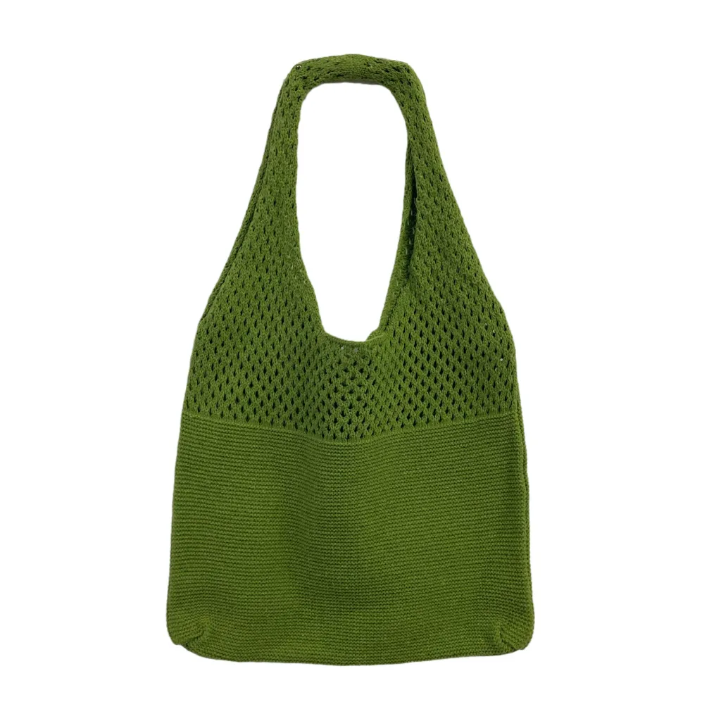 Knitted Retro Shoulder Bag Portable Large-capacity Tote - Avocado