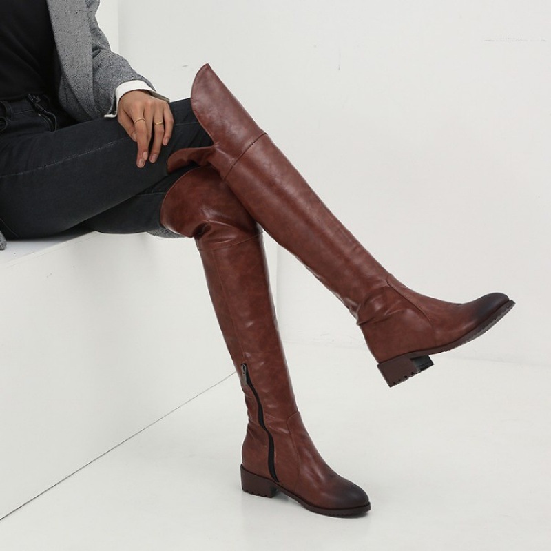 Title 6, Overknee-Oberschenkelhohe Stiefel für Damen, fl...