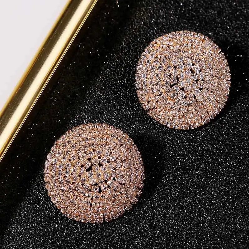Geometric Round Zircon Simple Earrings