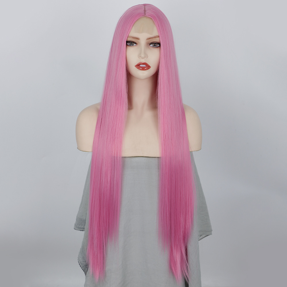 Front Lace Long Straight Hair Chemical Fiber Wig 2230Color - Shop at LoveMi