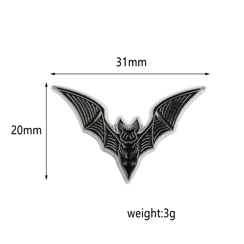 Halloween Bat Brooch Dark (Silver-1PCS)