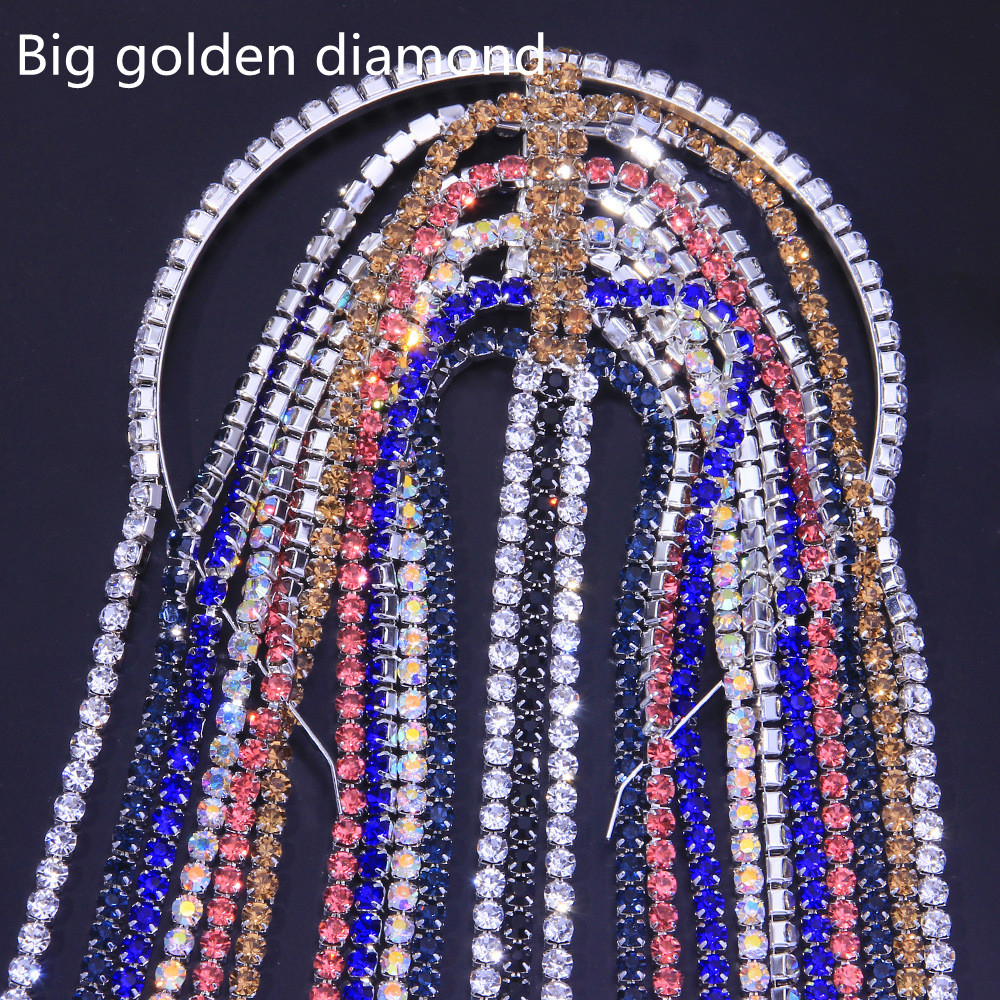 Fashion Full Diamond Headband INS Style Luxury Headwear Big Golden Diamond - Shop at LoveMi