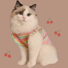 Summer Dog Cat Costume Small Breathable Cotton - Pink - View 1