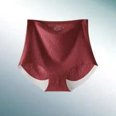 Women's Fashion Solid Colour Cotton Anti-bacterial Bottom Gear Breathable Panties - Wine Red - View 1