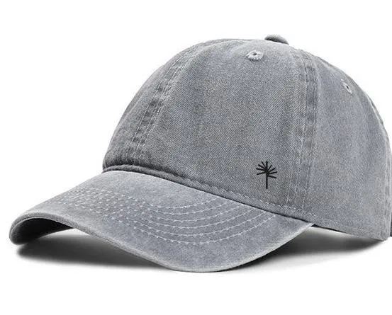 Round Face Baseball Cap Made Of Old Washed Jeans For Shading In Spring And Autumn Black Grey - Shop at LoveMi
