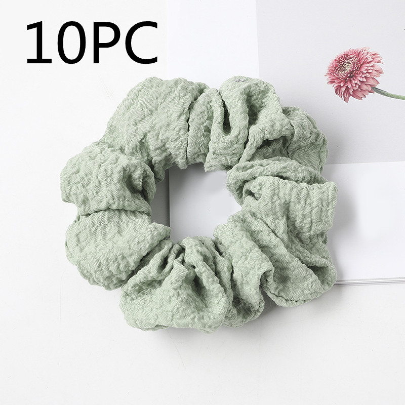 Puff large intestine hair circle fabric in Green 10PC