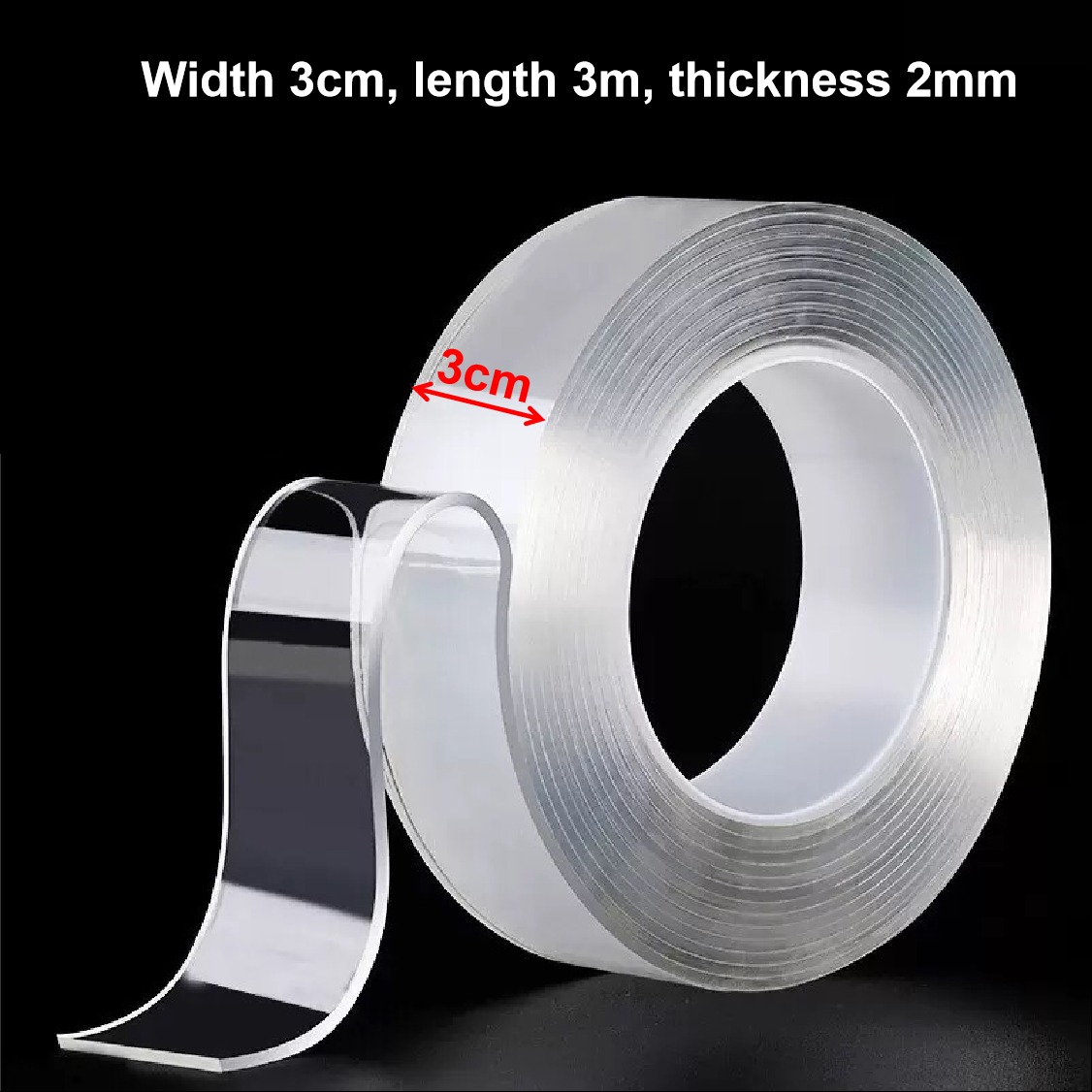 Nano Double Sided Transparent Tape Reusable Waterproof Tape For Cleaning Kitchen