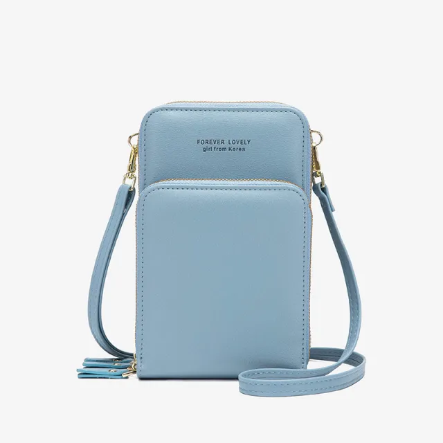 Crossbody Bag Women Tri fold Pockets Phone Bags Blue - Shop at LoveMi