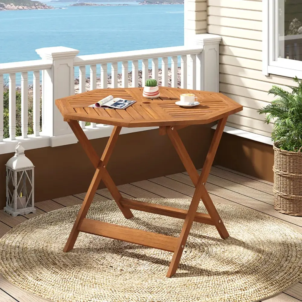 35.5 Inch Solid Wood Patio Dining Table