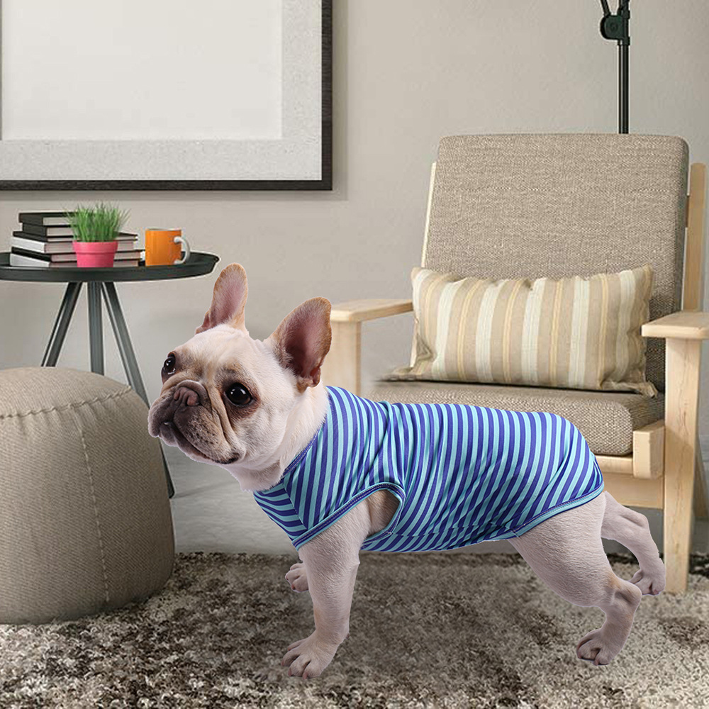 Title 6, Striped Crew Neck Pet Tank Top T Shirt. Comfort...