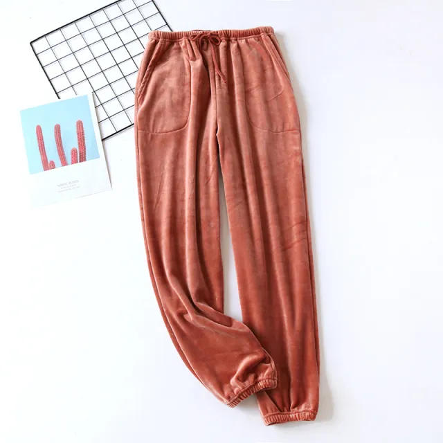 Plus Size Loose Women's Pajama Pants Home Trousers Red - Shop at LoveMi