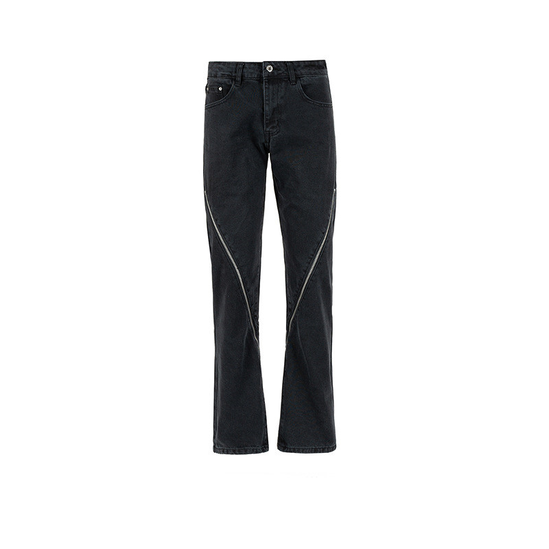 Title 4, High Street slim-fit zwarte jeans met wijde pijpen