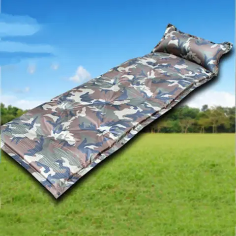 Camo Automatic Inflatable Cushion with Pillow Outdoor Camping Damp