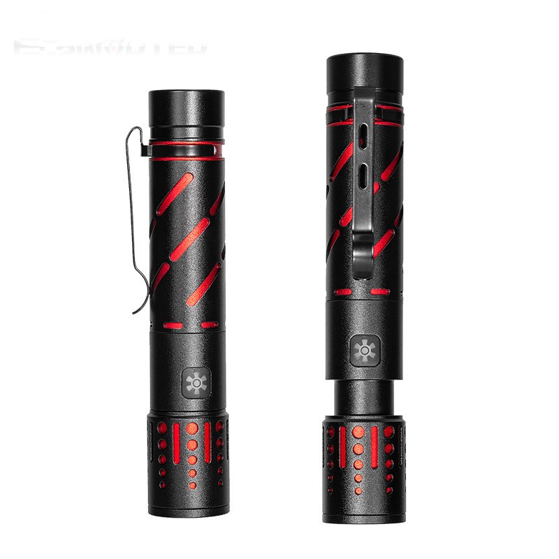Rechargeable Zoom LED Laser Long Range Aluminum Alloy Outdoor Lighting Flashlight — foto 5