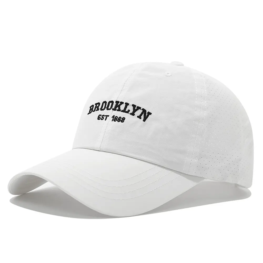 Men's And Women's Slim-fit Mesh Embroidered Letter Brooklyn Fashion Streetwear Baseball Cap Suitable For Daily Commuting, Outdoor Camping, And Weekend Outings.