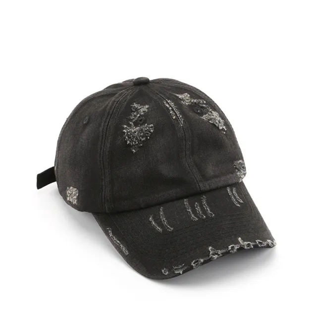 Women's Solid Color Personality Hole Baseball Cap Black - Shop at LoveMi